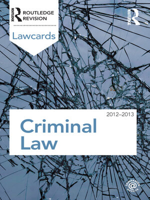 cover image of Criminal Lawcards 2012-2013